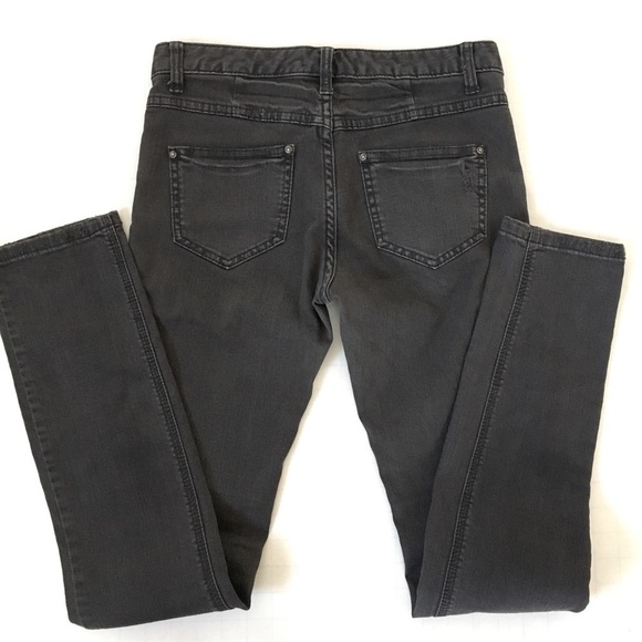 Free People Mid Rise Washed Black Stretch Skinny Jeans Size 26 - Picture 4 of 12